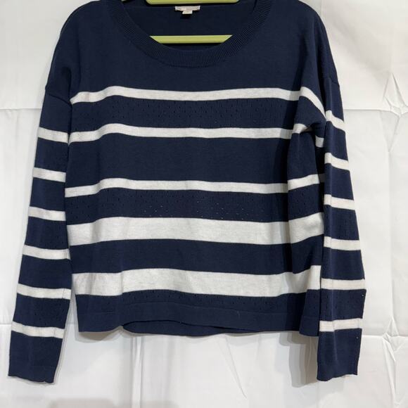 Gap Navy Striped Oversized Sweater Sz XS - Picture 3 of 11